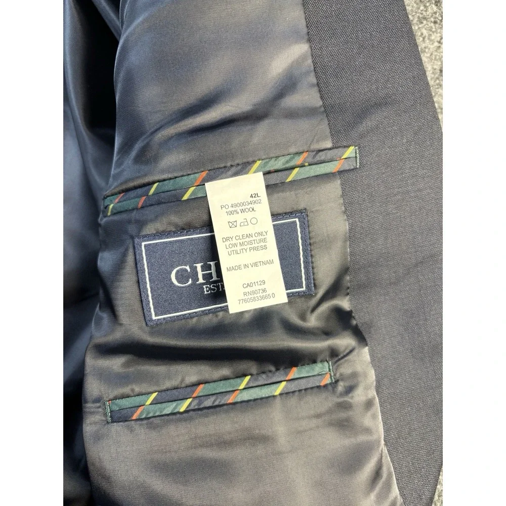 Chaps Blazer Men‎ 42L Navy Blue 100% Wool 2-Button Suit Jacket NWT COOP137X0030